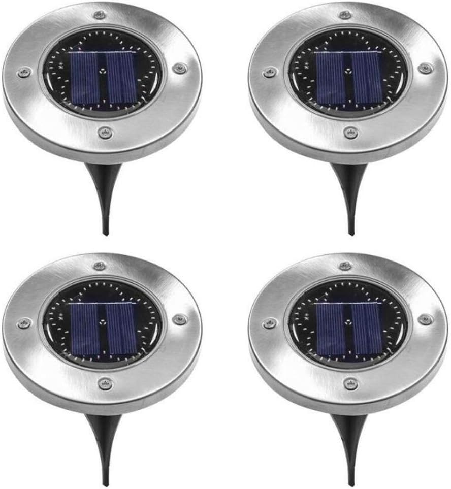 Solar Ground Lights 48 LED Disk Light Solar Powered Path Lights Outdoor Garden Pathway Lights for Outdoor Landscape Path Yard Patio Lawn Driveway Pathway Walkway, 4 Pack,White