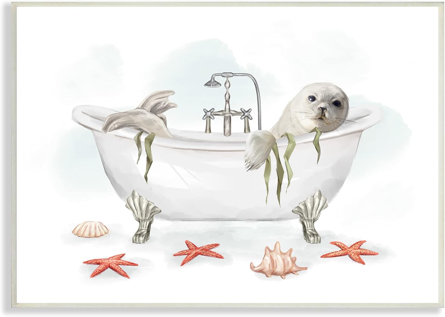 Stupell Industries Harp Seal Ocean Inspired Bath Animal
