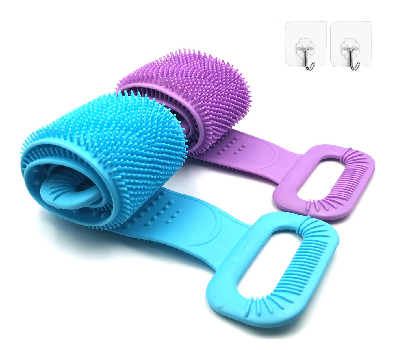 2 Pcs Silicone Back Scrubber for Shower,Silicone Body Scrubber for Men and Women,Silicone Bath Body Brush, Deep Clean & Invigorate Your Skin (30in)… : Beauty & Personal Care