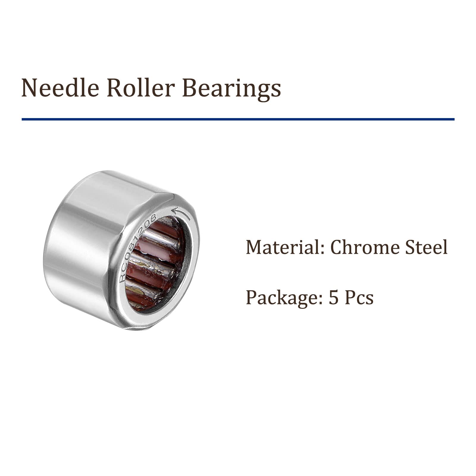 Kozelo 5pcs RC081208 Needle Roller Bearings - [1/2