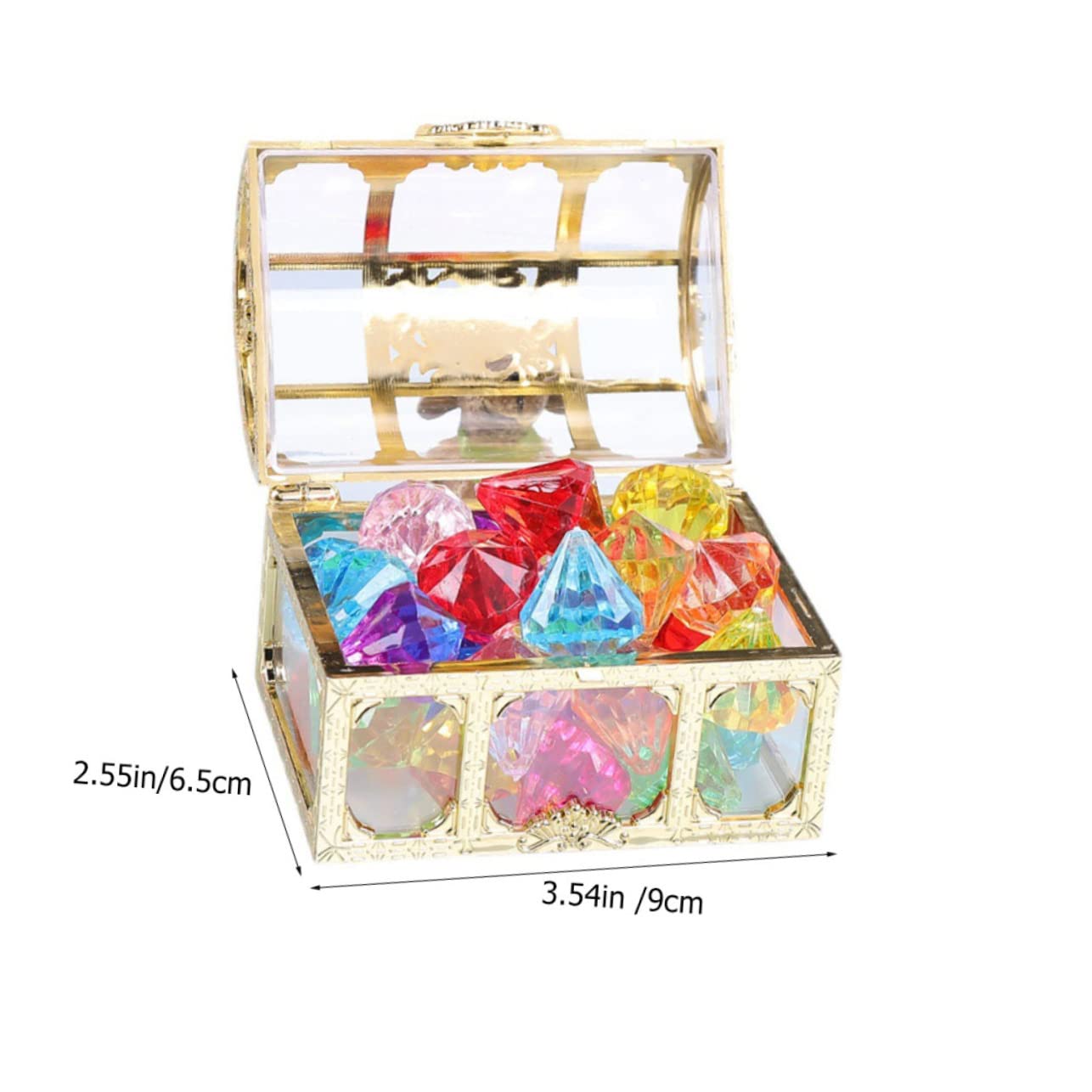 CIYODO Set of 2 Children's Treasure Chest Toys Realistic Gems Room Decor for Boys and Girls