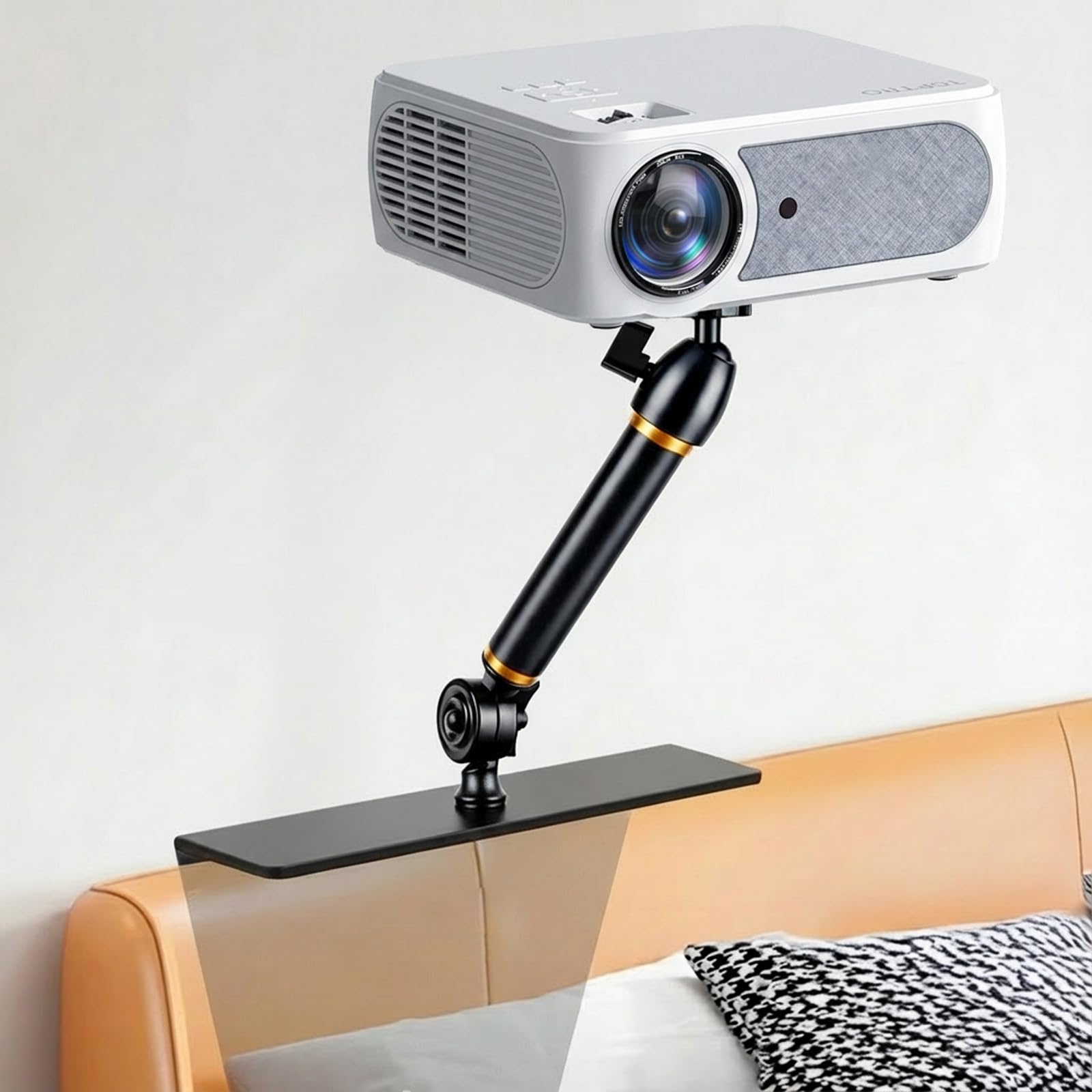 Soporte para proyector para cama y sofá - Longitud fija 20 cm, diseño oculto, compatible con proyectores del 99%, XGIMI, Nebula, Vankyo, Epson