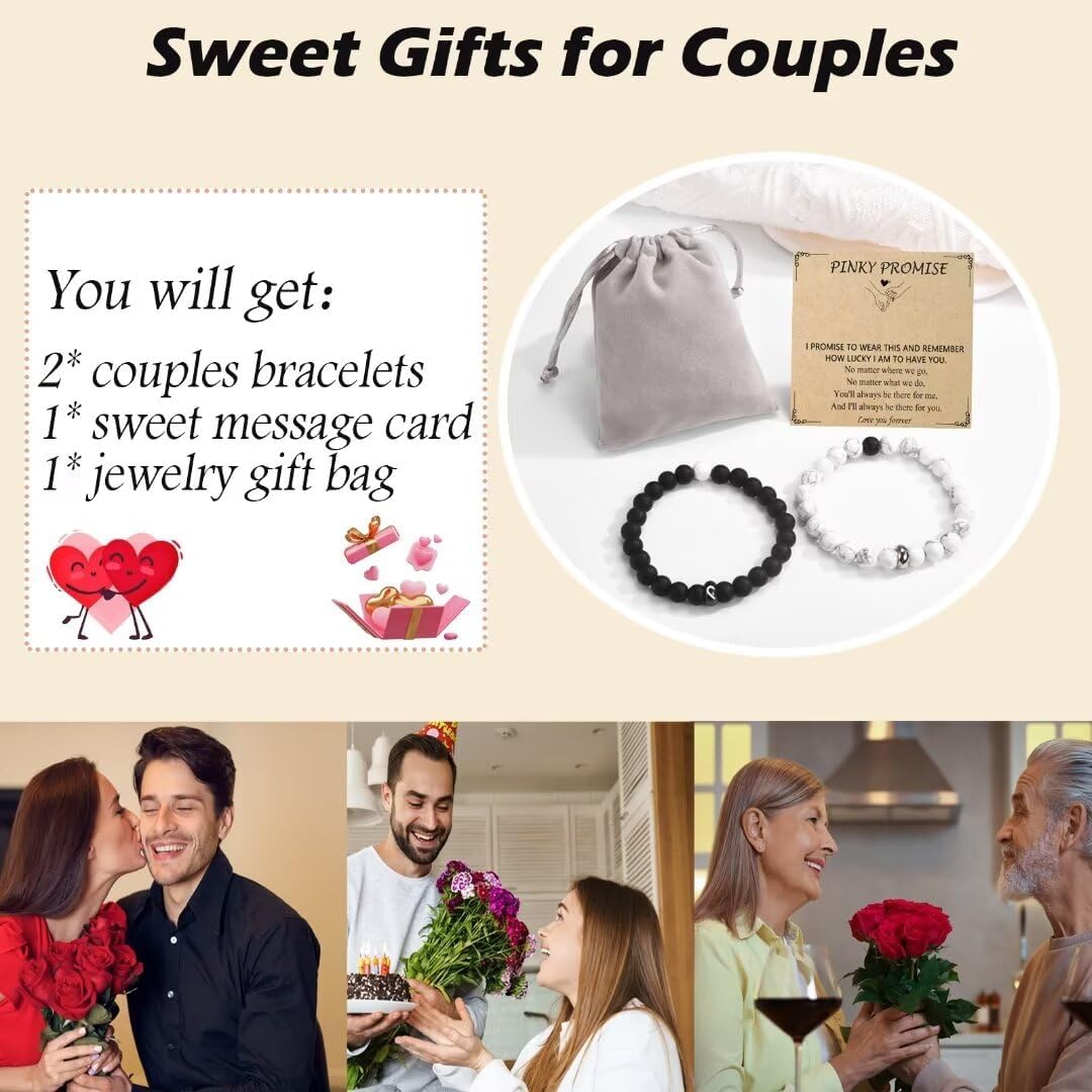 Matching Bracelets for Couples Gifts for His And Her Long Distance Relationship Bracelets Birthday Anniversary Christmas Gifts for Men, Women, Boyfriend, Girlfriend, Bf Gf - Image 6