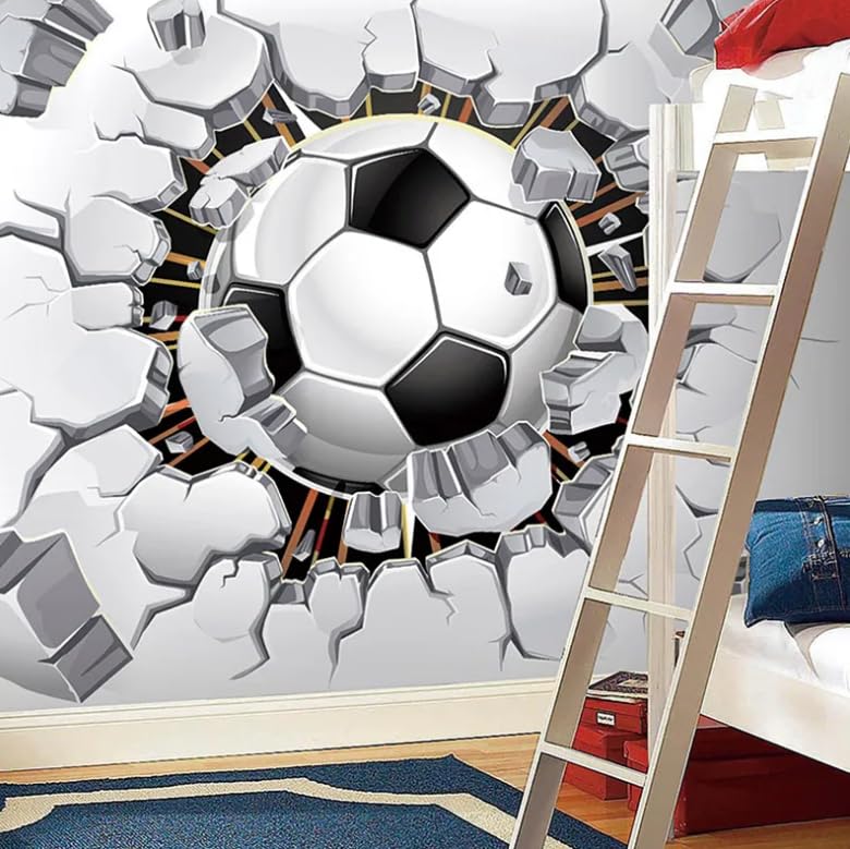 Papier peint football 3D pour chambre d'enfant et mur TV 250x175 cm