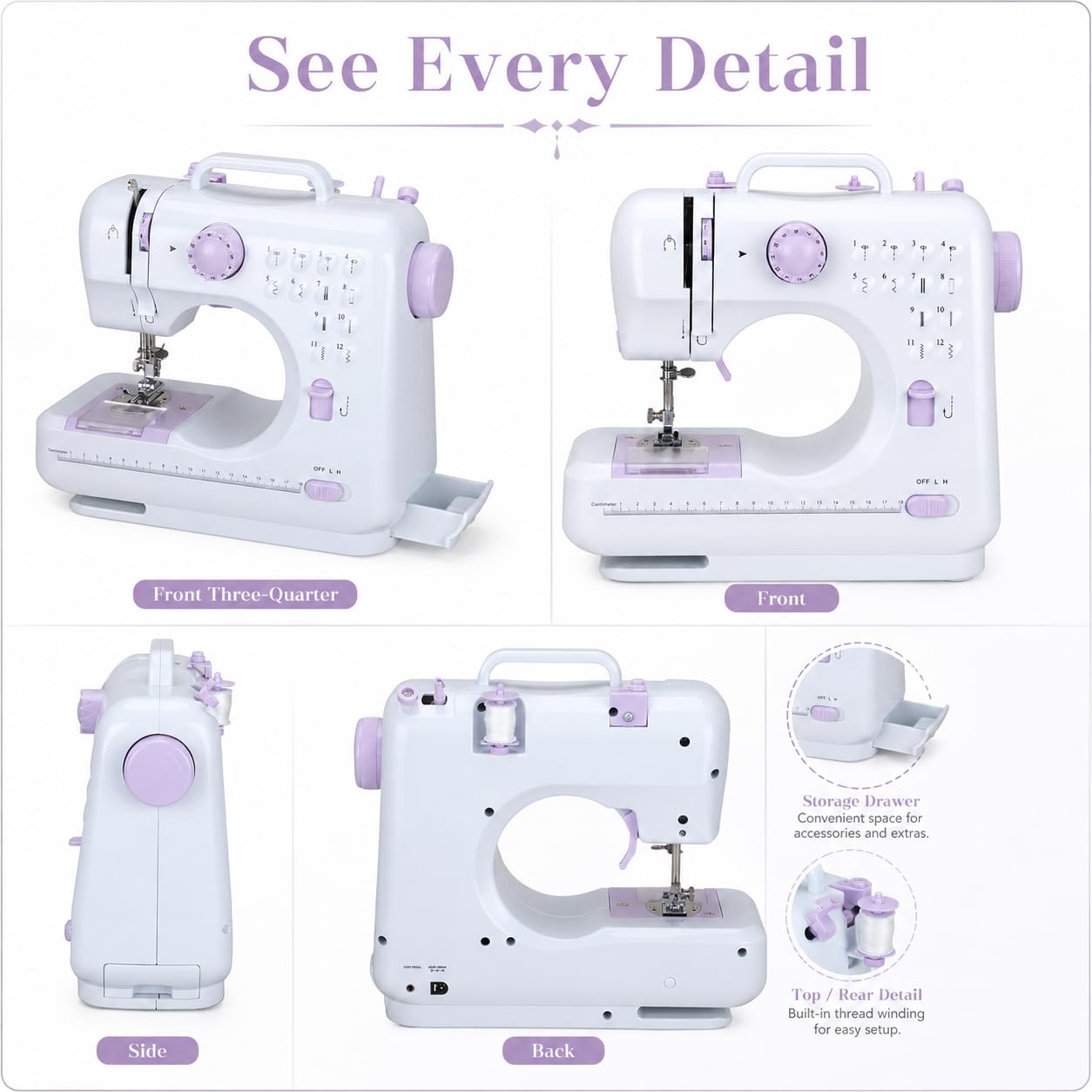 Mini machine à coudre pour débutants, 12 points, ménage, double fil, machine à coudre multifonctionnelle pour enfants, EU 220 V