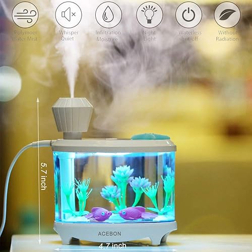 Miniatura 8 de ACEBON Mini humidificador portátil, humidificador pequeño de niebla fría de 15.6 fl oz, humidificadores de escritorio de funcionamiento silencioso