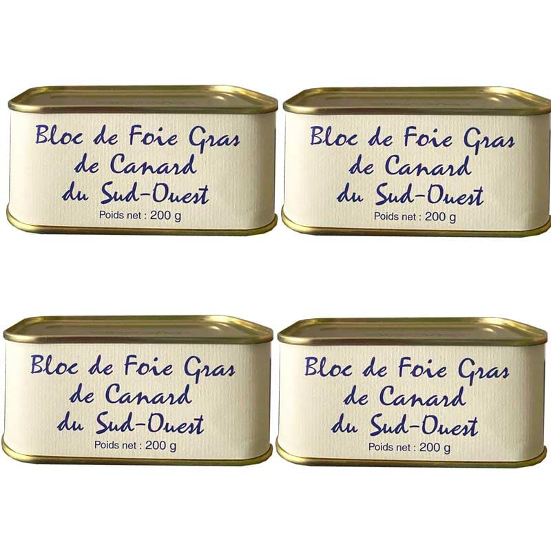 Bloque de foie gras de pato del suroeste, 4x200g