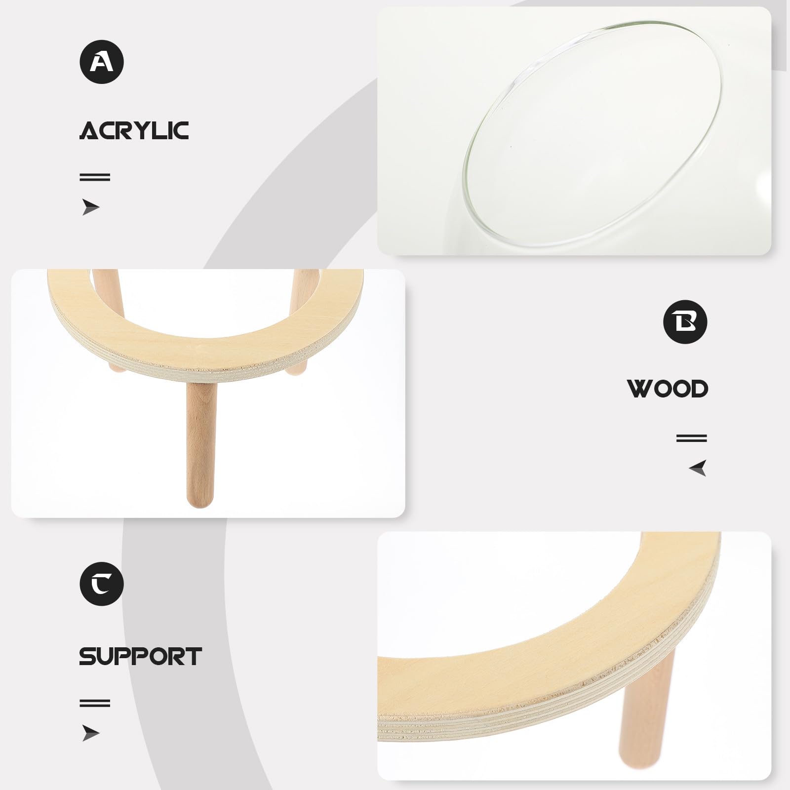 Veemoon Praktisches Kleines Sandbad für Hamster aus Glas und Holz mit Stabilem Design und Modischem Kreativem Stil für Haushalt und Hamsterbadezimmer