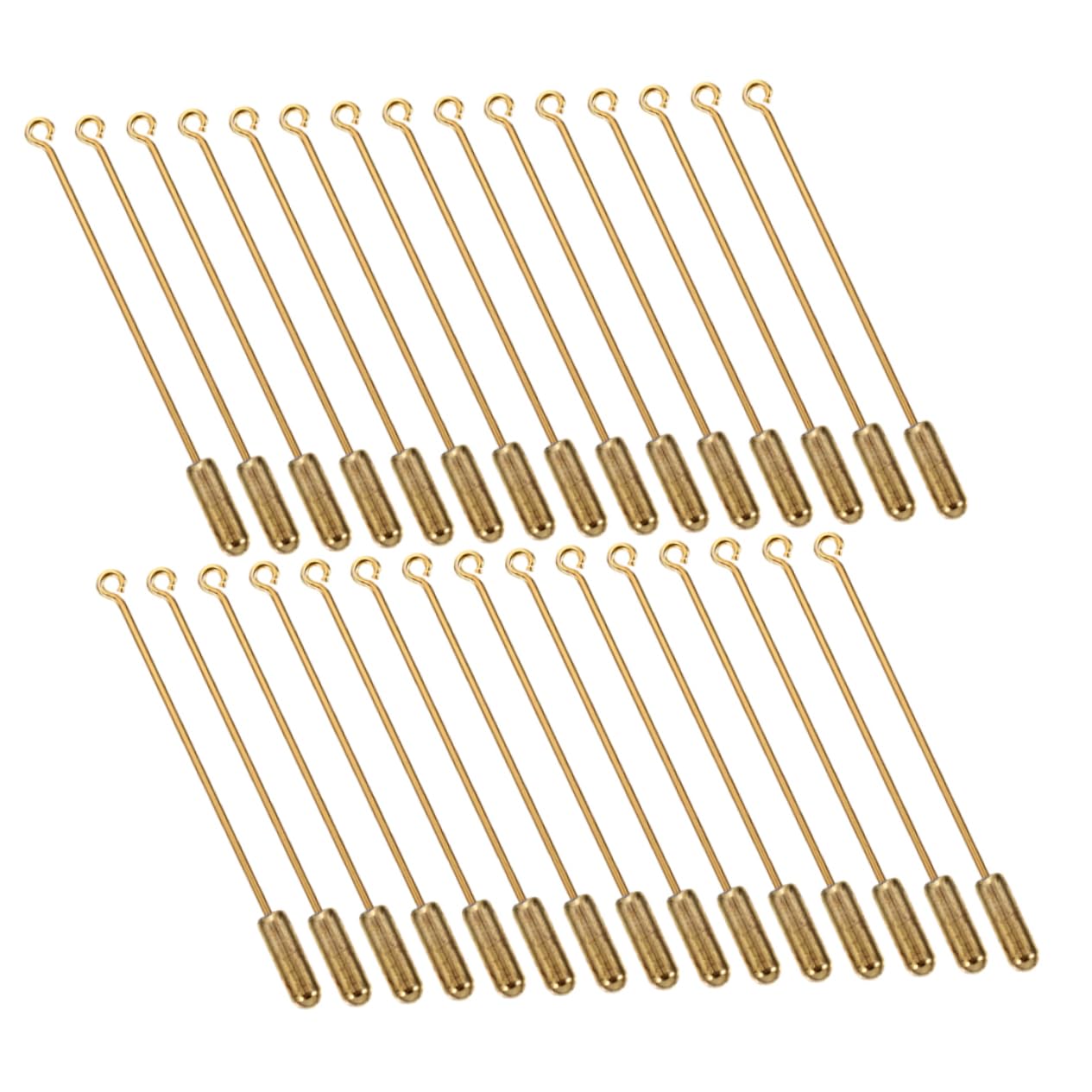 Gogogmee 30Pcs Copper Brooch Pins Long Needle Design with Stopper for Secure Hat and Scarf Fastening for DIY Jewelry and Crafts Portable and Versatile Accessories