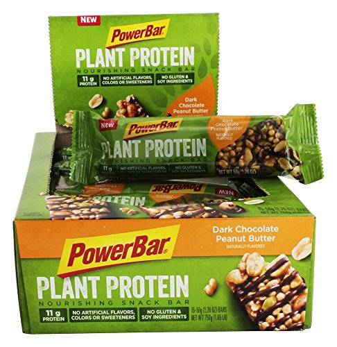 PowerBar Plant Protein Bar, Dark Chocolate Peanut Butter, 1.76 oz Bar, (15 Count) PowerBar Plant Protein Bar, Dark Chocolate Peanut Butter, 1.76 oz Bar, (15 Count)