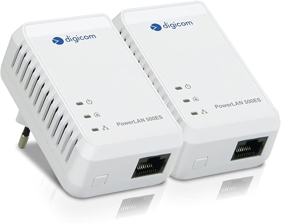 Digicom 8E4526 KIT Powerline AV500 1 porta Ethernet fino a 500Mbps PlugPlay Kit con 2 adattatori
