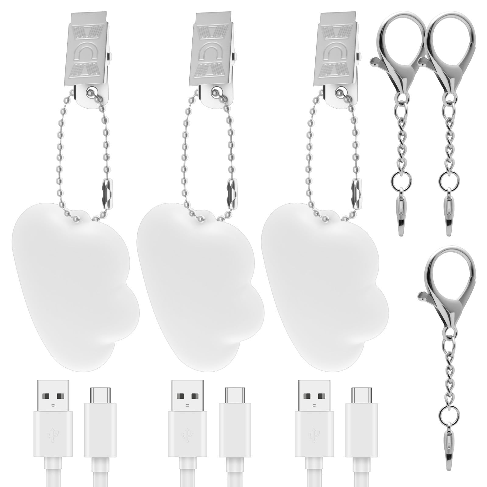YUEKUNTJ 3 Pcs Purse Lamp Bag Light Activated Purse LED Lamp Portable Wallet Lights Rechargeable Handbag Light with Auto Sensor Multicolor Glow Lights for Women Friends Girlfriend Mother(Cloud)