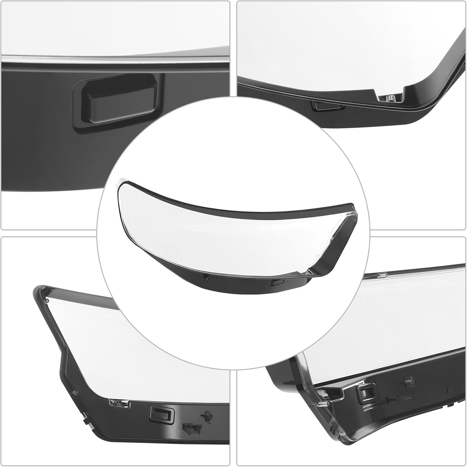 Front Right Headlight Lens Cover Compatible with Ford Explorer 2020 2021 2022 2023 2024 Passenger Side Headlight Cover Clear Headlamp Cover (Right)
