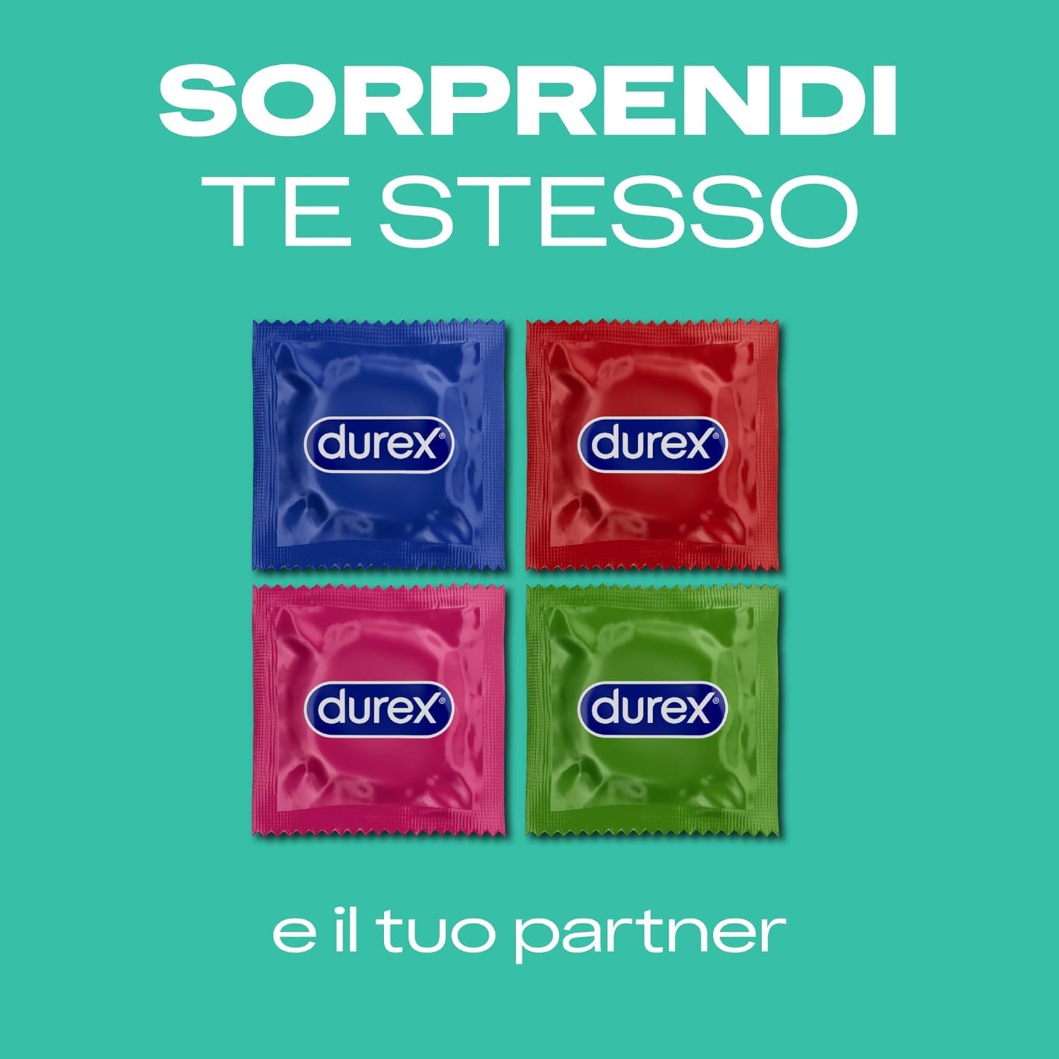 Durex Surprise Mix Preservativi Assortiti, Con Rilievi e Nervature e Sottili, 40 Profilattici
