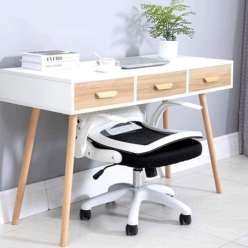 Miniatura 5 de Silla ergonómica de escritorio de oficina de malla giratoria para computadora, respaldo medio con brazos abatibles