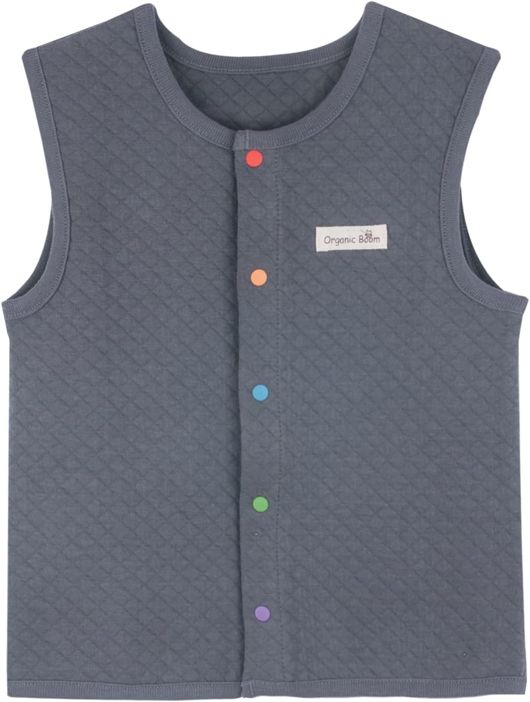 100% Certified Organic Cotton Baby Quilted Jacquard Sleeveless Jacket Soft Vest