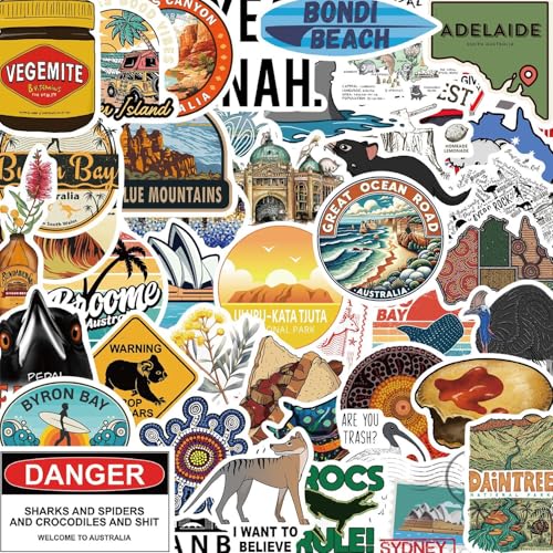 Australia Stickers, 50Pcs Cute Australia's Famous Scenery