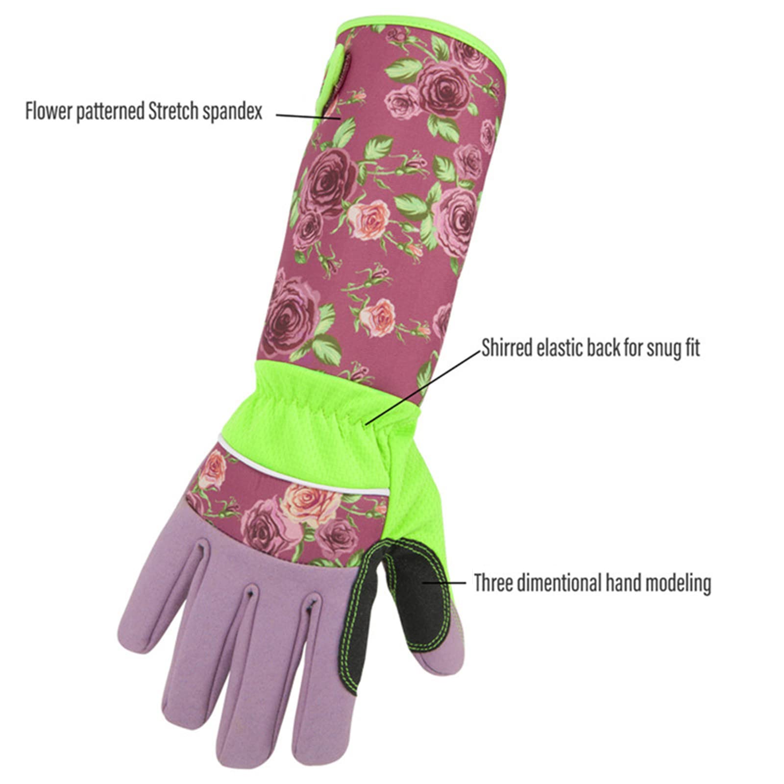 Gartenhandschuhe Multicoloured Drucken Lange Ärmel Arbeitshandschuhe Rose Pruning Dornenfeste Stichfeste Gartenhandschuhe für Frauen