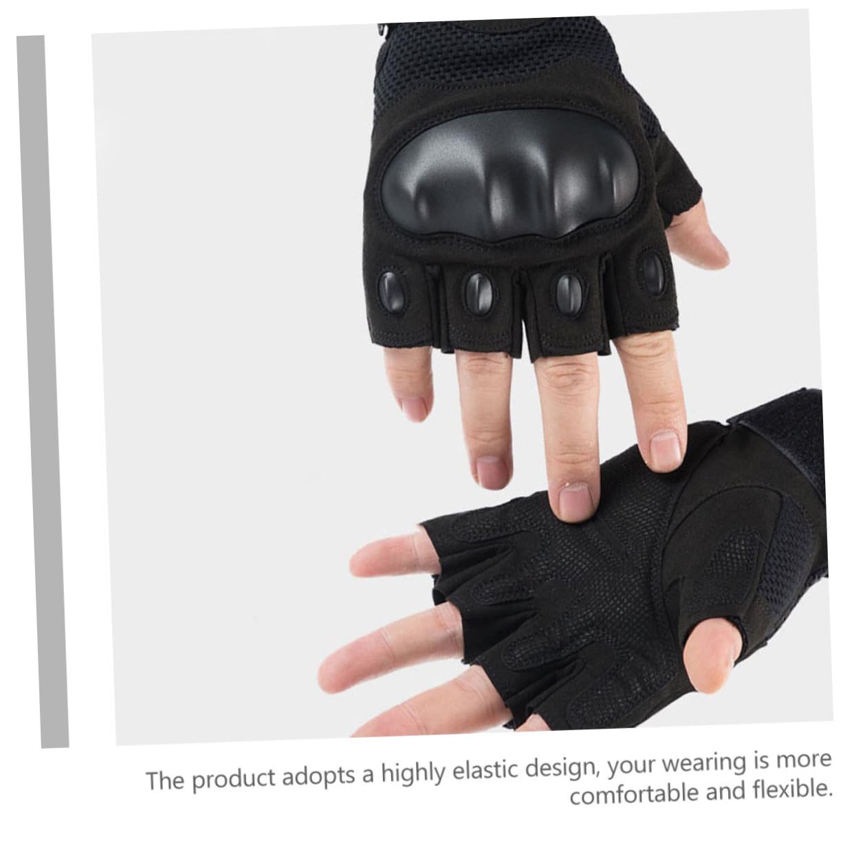 OSOLADY Black Half-Finger Gloves Men Cycling Sports Gloves Breathable Material for Biking and Running