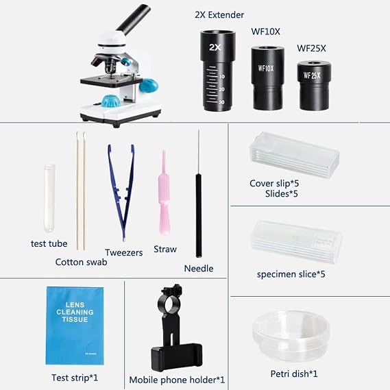 Microscope, Compound Monocular Microscope - 40X-2000X for Kids, Adults and Students, Precision Biological Science Education Microscope