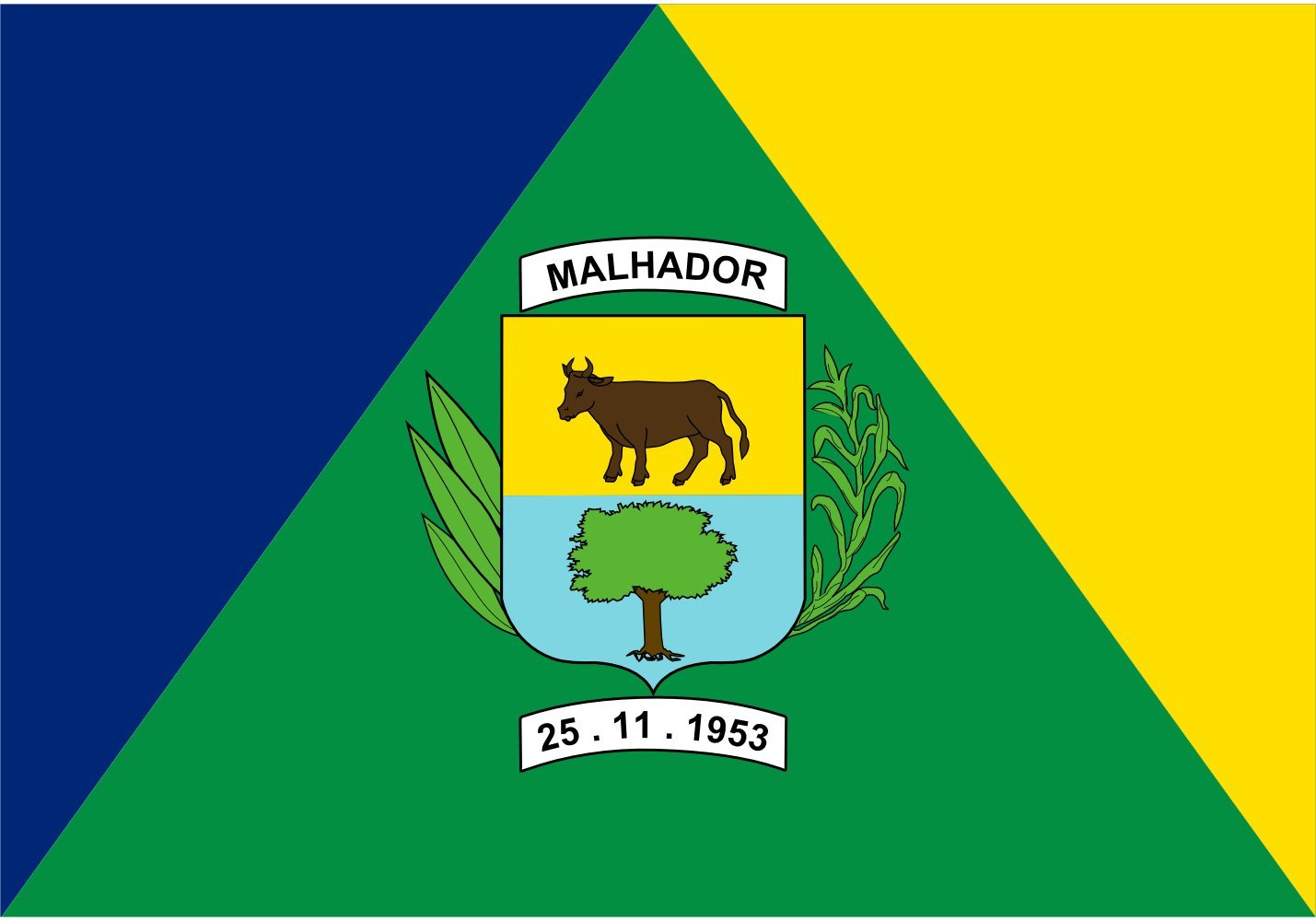 Drapeau Large Malhador format paysage pour pavoisement municipal