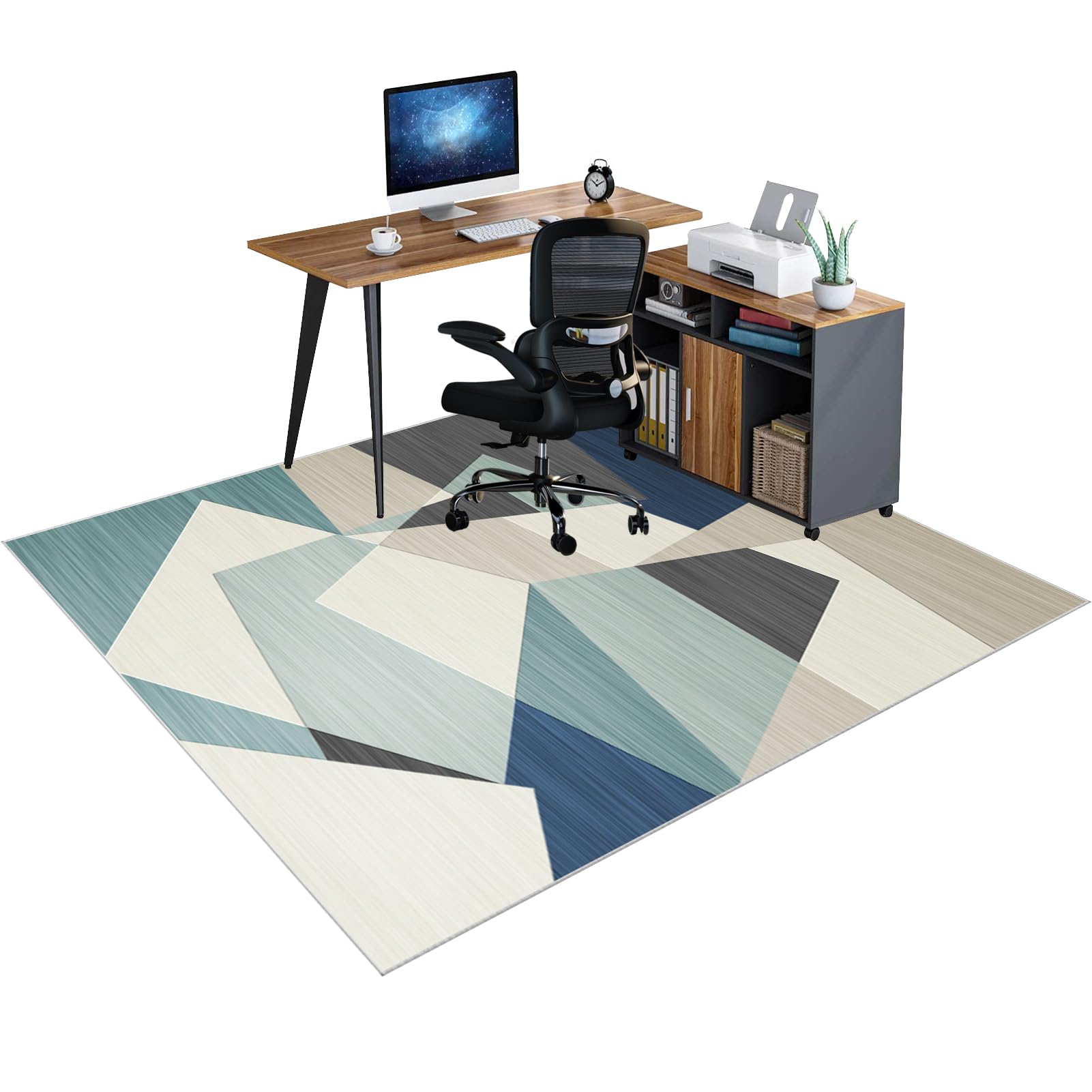 Office Chair Mats for Carpeted Hardwood Floor, Gaming Chair Mat for Rolling Chair, Heavy Duty Desk Chair Mat for Carpet, Floor Protection Mat for Work, Home, Gaming Floor Protector Rug 120 x 140 cm