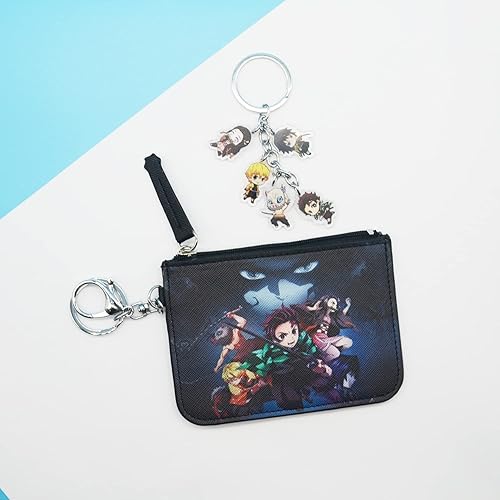 Miniatura 4 de Demon Anime Tanjiro & Nezuko - Cartera con cordón y llavero, tarjetero para tarjetas de identificación, bolsa con cordón, funda para el cuello,