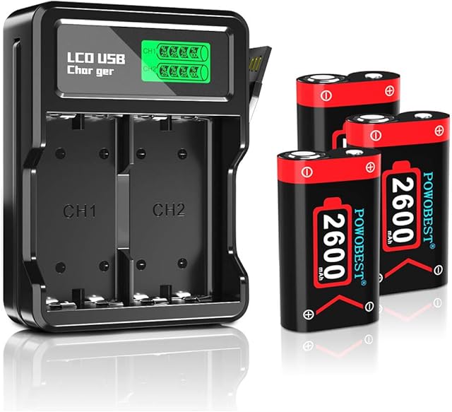 POWOBEST 3X 2600mAh Controller Rechargeable Battery Pack for Xbox Series X/S/,Xbox One/One S Controller,Core Wireless Controller Battery,LCD Charger for Xbox One/Xbox Series X|S Xbox Controller