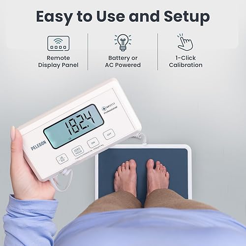 Miniatura 3 de Báscula médica (550 libras) de grado médico para peso corporal, portátil, báscula inteligente, 4 sensores, pantalla remota, superficie