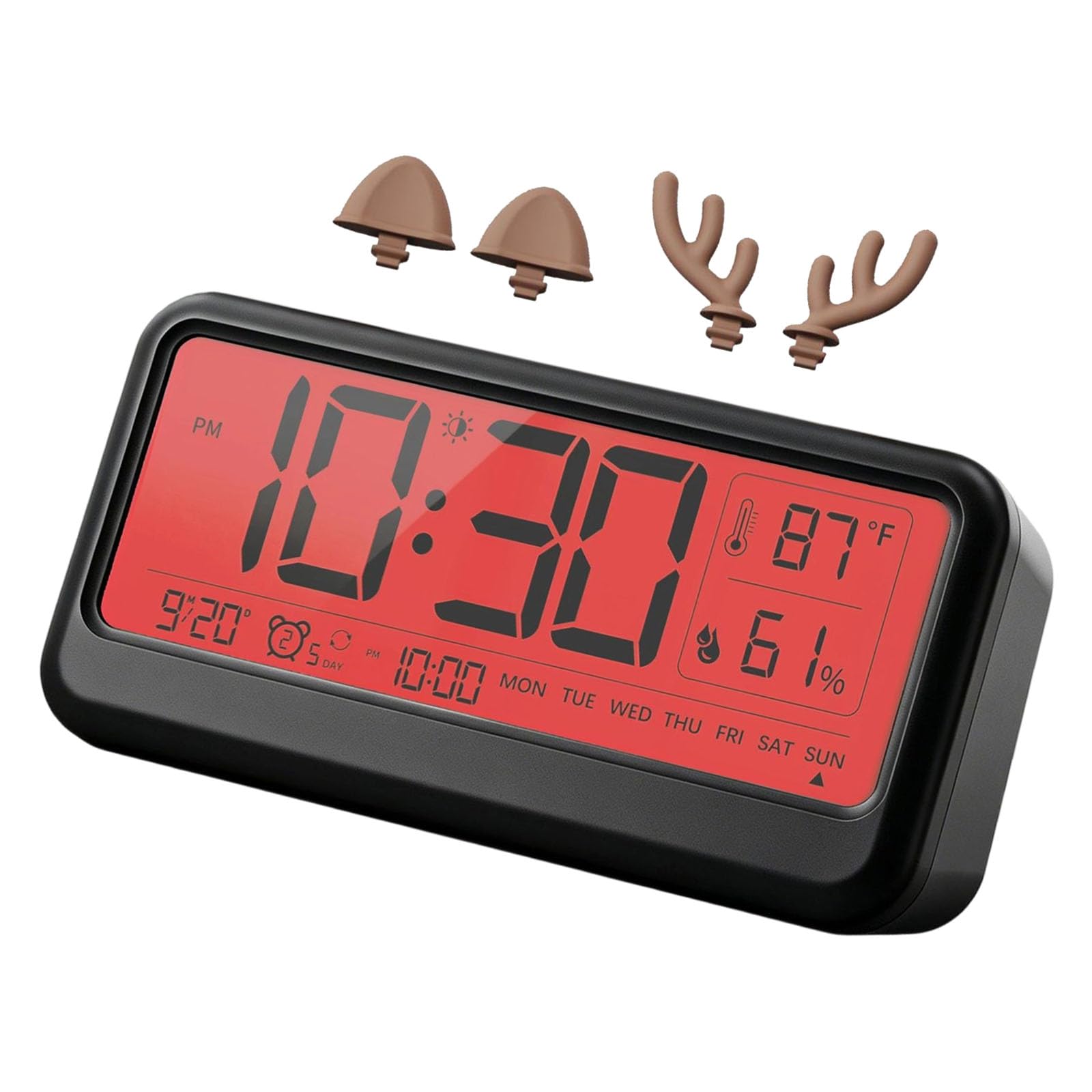 Elnwnnkc LED Digital Alarm Clock with Stepless Dimming Temperature Alarm Sound Electric Desk Clock for Bedroom Living Room Bedside Digital