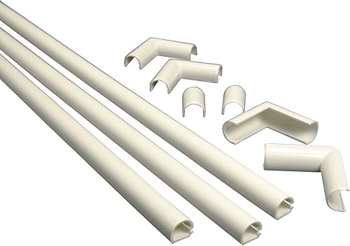 Legrand Wiremold C100 Cordmate - Kit de cubierta de cable de 9 pies, organizador para pared, capacidad para 1 cable o cable, marfil (1 unidad)