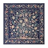 Matière : POLYESTER WENH Foulard en soie 130 x 130 cm for femme, grand châle, étole, imprimé arbre, carré(D770-2)