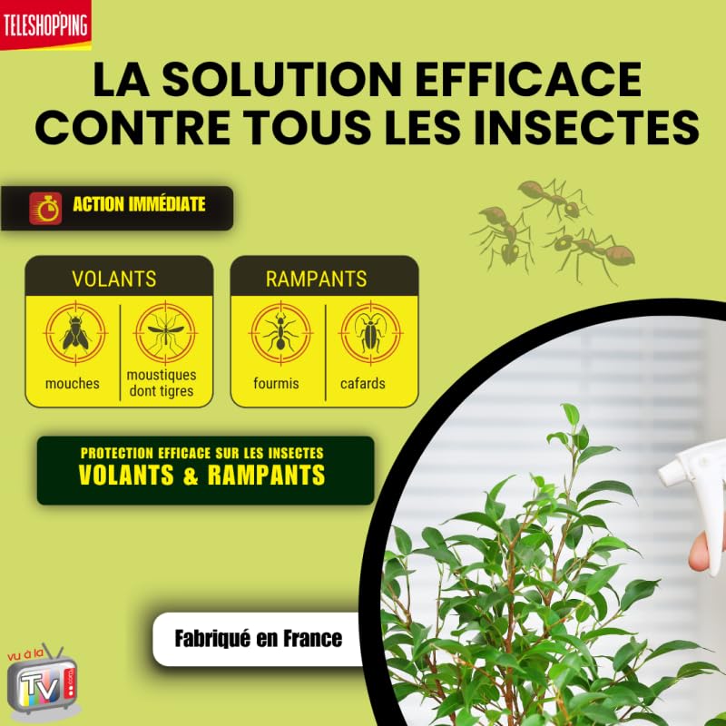 VENTEO - barrage aux insectes teleshopping - interieur & exterieur | Lot de 3 |spray fourmis - multi-insectes | anti pucerons plantes exterieur - barrage aux insectes pour Maison, jardin, piscine.