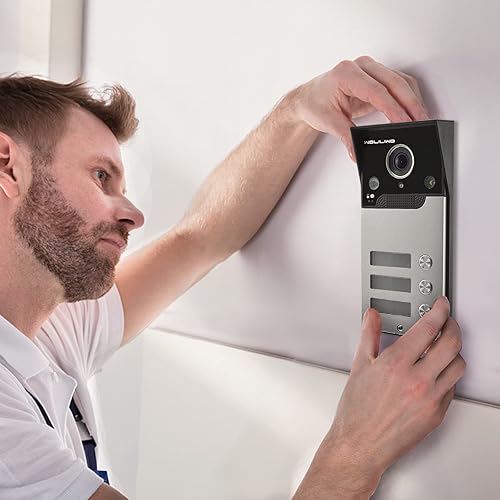 Miniatura 5 de Sistema de video portero con cable, timbre de video de 7 pulgadas con soporte de visión nocturna por infrarrojos, desbloqueo remoto,