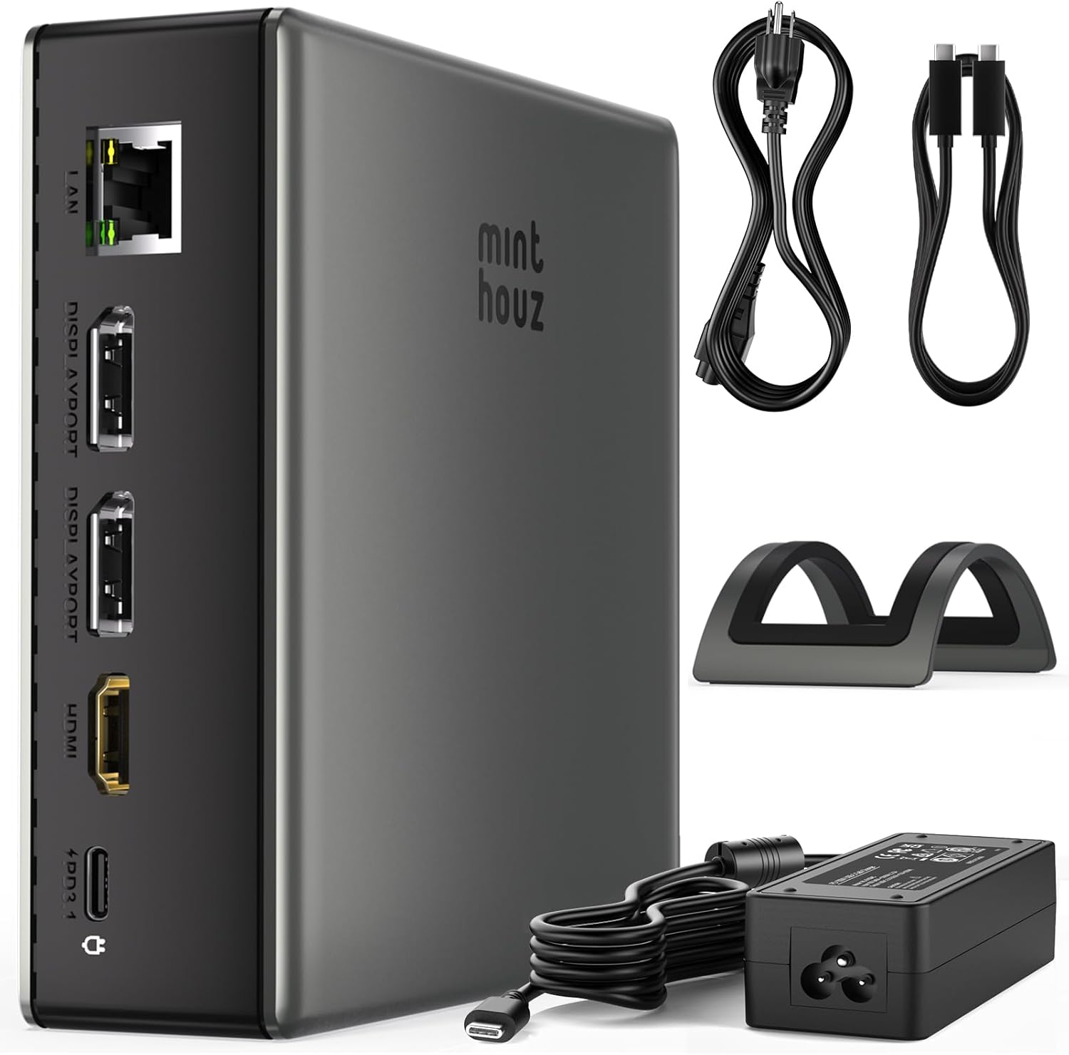 Minthouz USB C Docking Station Triple 4K, 140W PD, 10Gbps, 9 Puertos