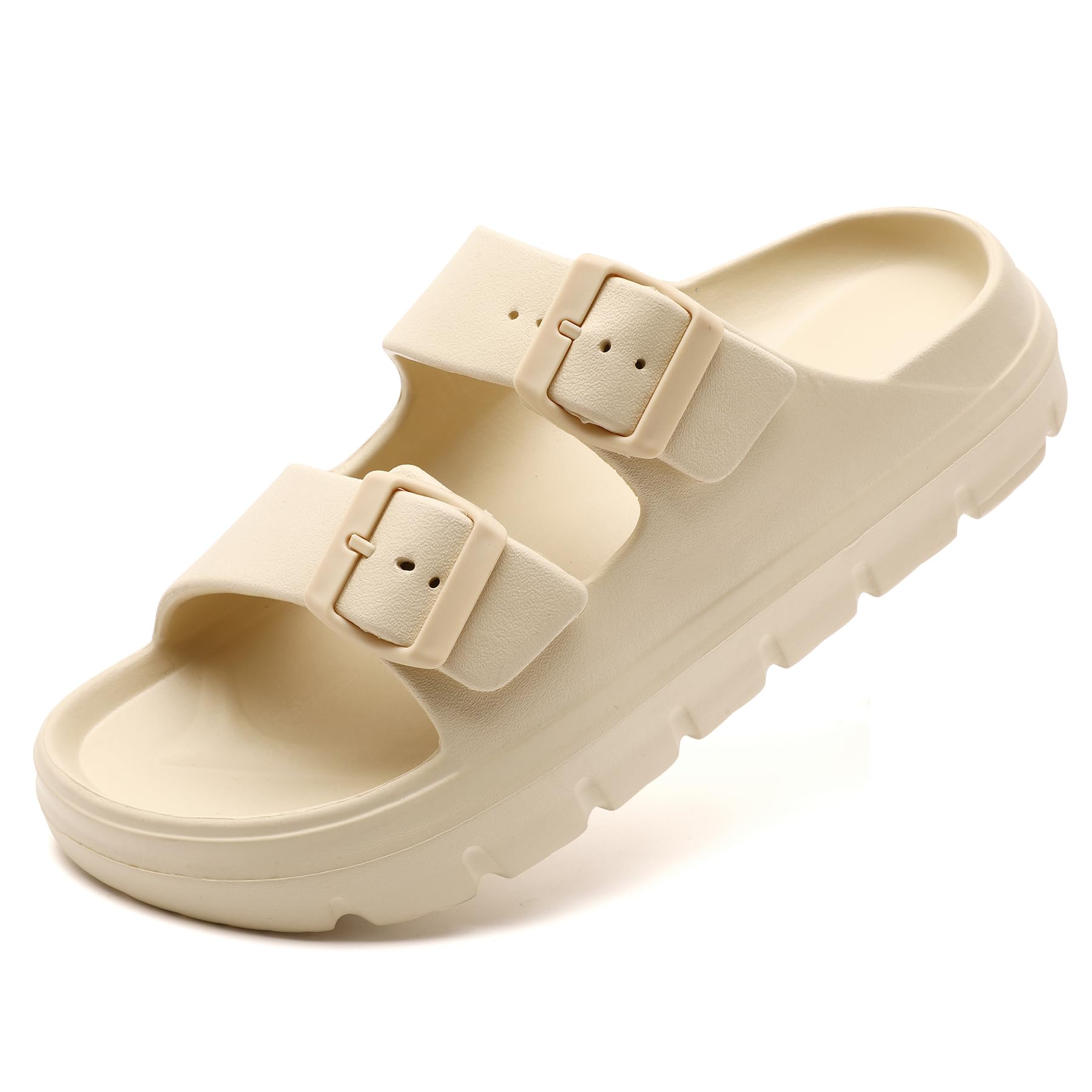 Waysoland Sandalen Damen Sommer,Orthopädische Damen Bequeme Folien Dicke Sohlen Plattform Sandalen mit einstellbarer Schnalle und Ultra Kissen