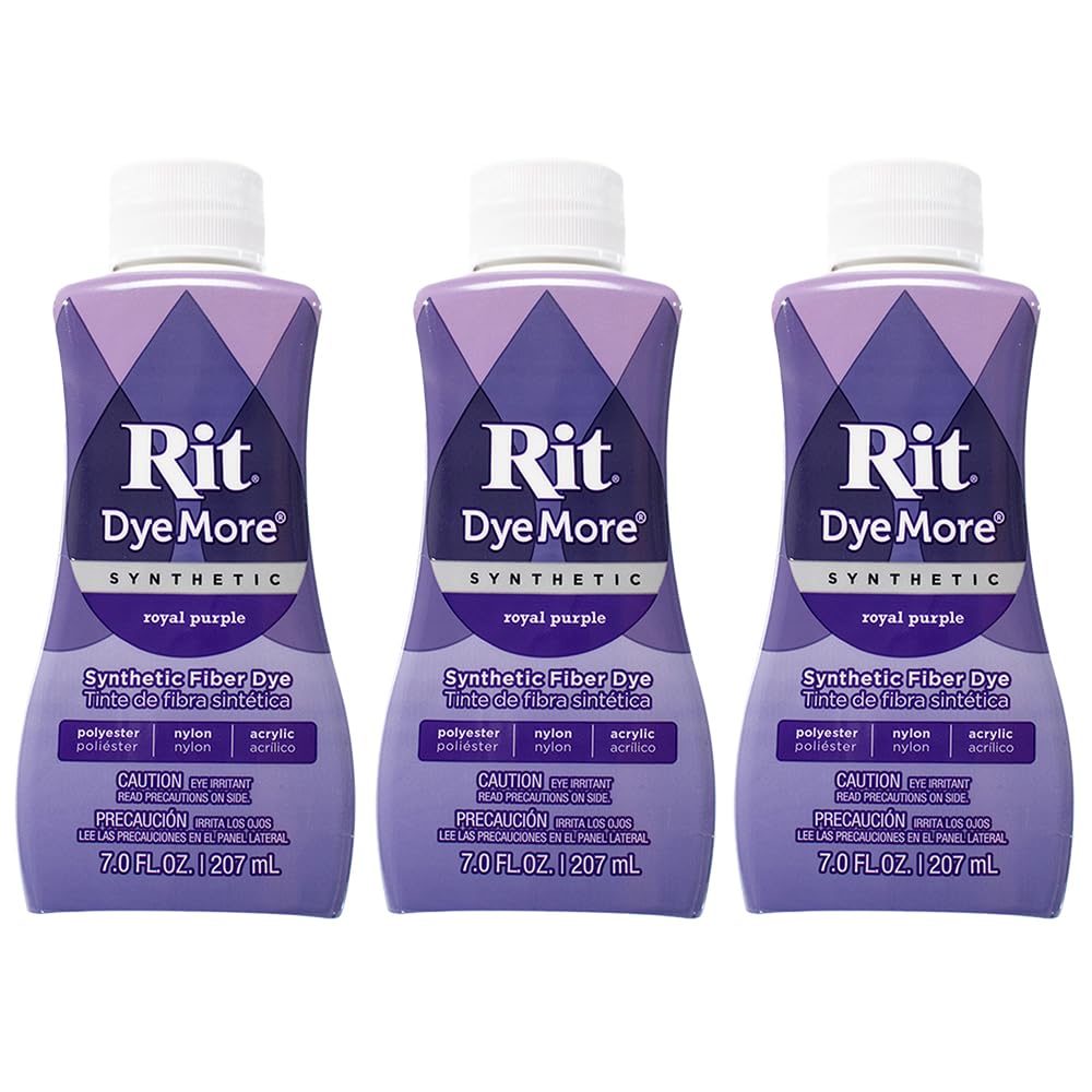 Rit DyeMore 7オンス 合成液体繊維染料 衣類、装飾、工芸用 - ロイヤルパープル (3パック)