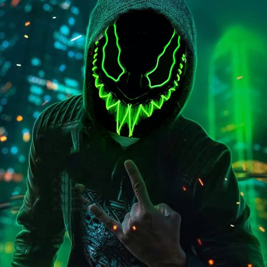 Amazon.co.jp: サイバーパンクイメージ風 光るマスク コスプレ