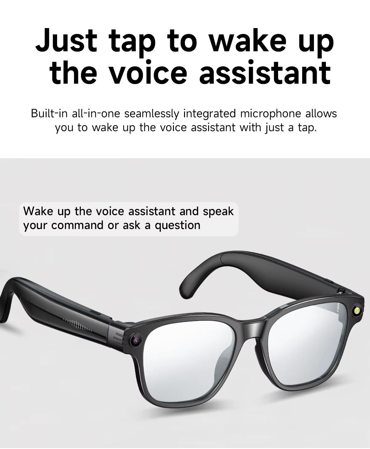 Générique Lunettes Smartglasses AI Caméra Full HD, Flash intégré, Musique, Bluetooth,WiFi, Verre Photochromique Protection UV, Assistant Vocal IA, Réseaux Sociaux, Haute Autonomie.