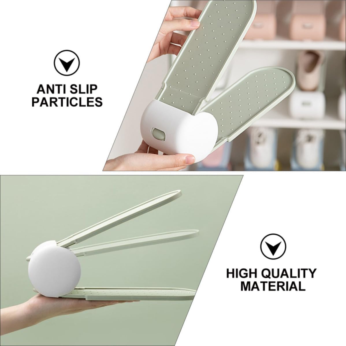 Healifty 4pcs PP Shoes Holder with Double Layer Adjustable Design