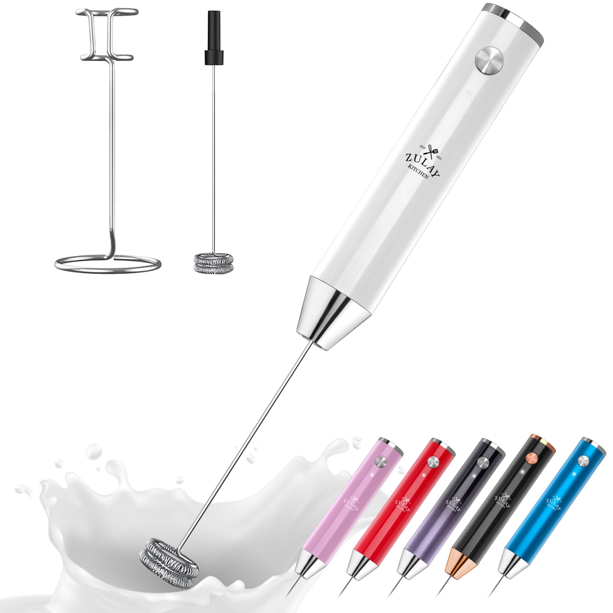 Amazon.com: Zulay Kitchen Rechargeable Milk Frother Handheld Lux