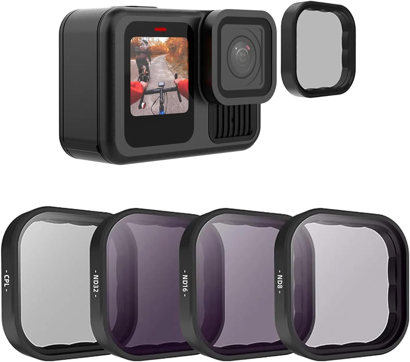 TELESIN 4-Pack CPL ND8 ND16 ND32 Lens Filter Kit for GoPro HERO13 | Neutral Density Polarizing Lens Filter Kit Lens Protector for GoPro 13 Action Camera ElectronGeek