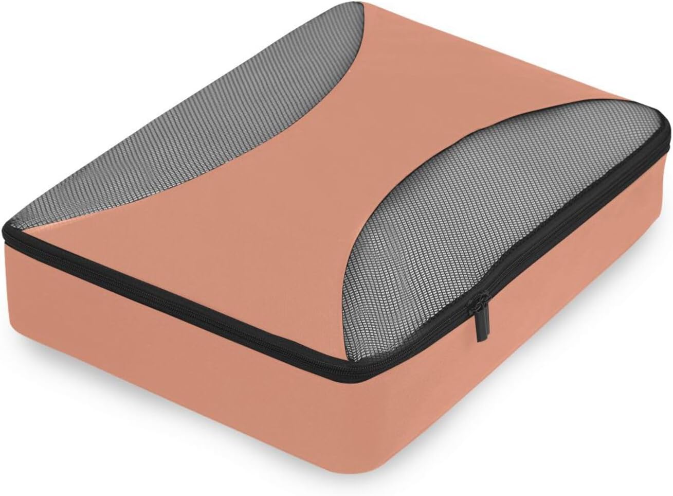 Dark Salmon Solid Color Pure Plain 4 Pcs set organizers and storage Mesh Travel Essentials lightweight set packing cubes