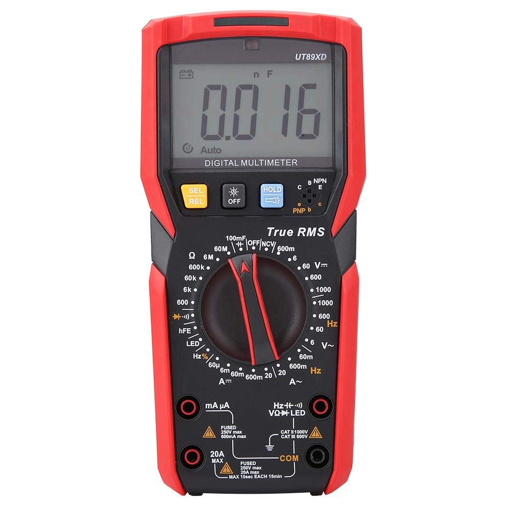 UT89X / UT89XD Multimetro Digitale Tester di Tensione con Sensore di Temperatura (Rosso e Grigio)(UT89XD)