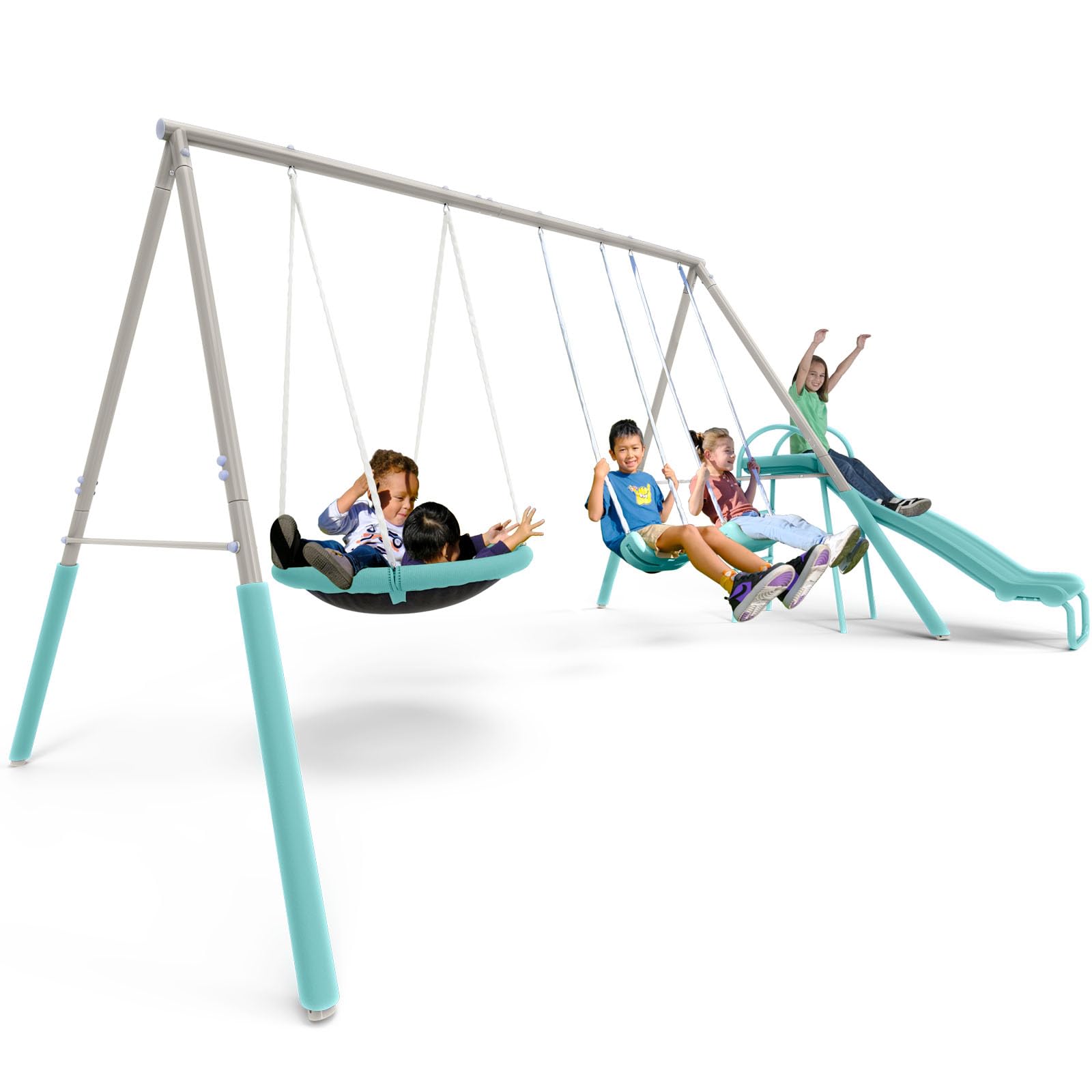 Super Saucer Metal Swing Set: 2 Swings