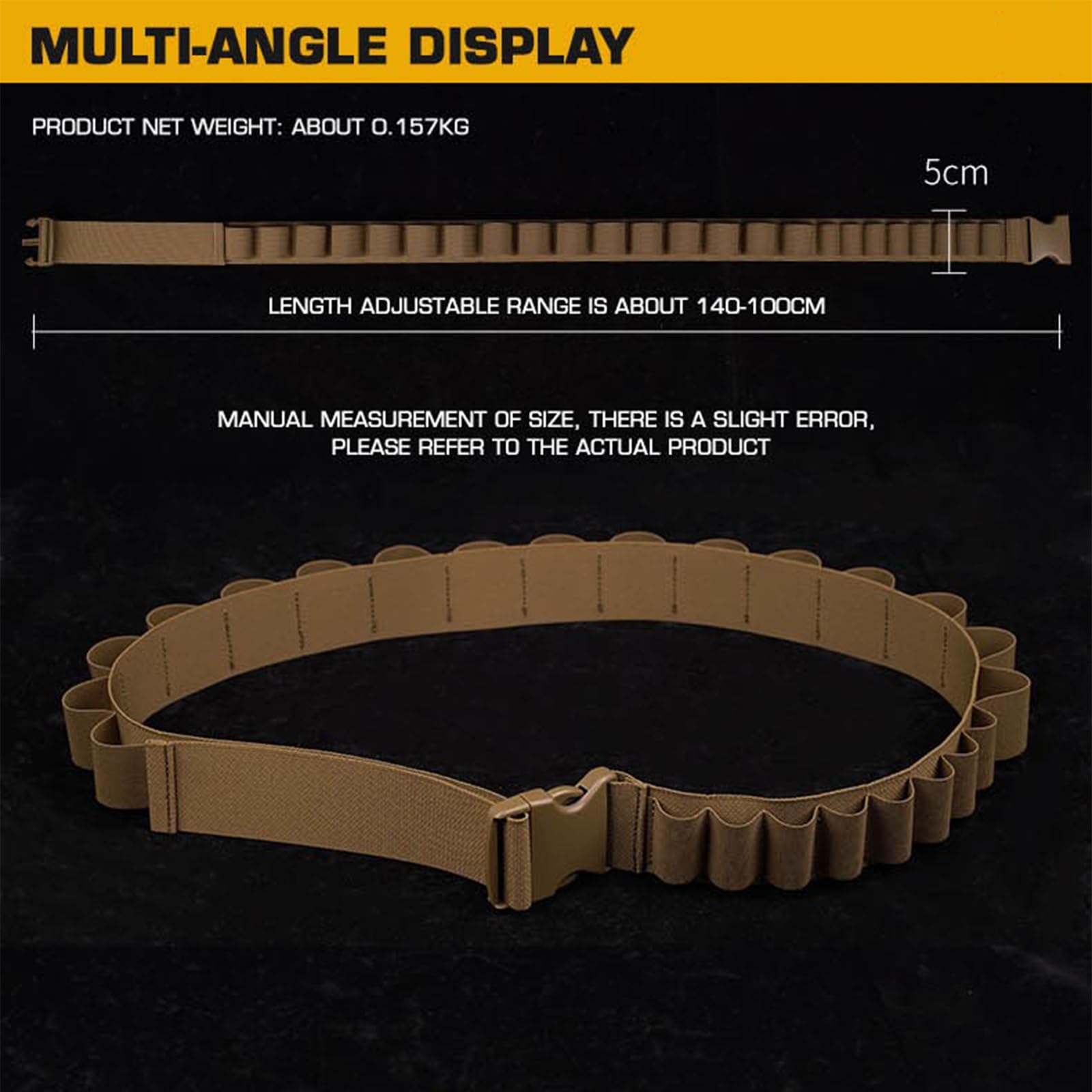 16 Granatenhülsen Und 8 Runde Schrotflintenhülsen-Bandelier for Die Jagd Auf Airsoft 12ga 16ga 20ga(Black)