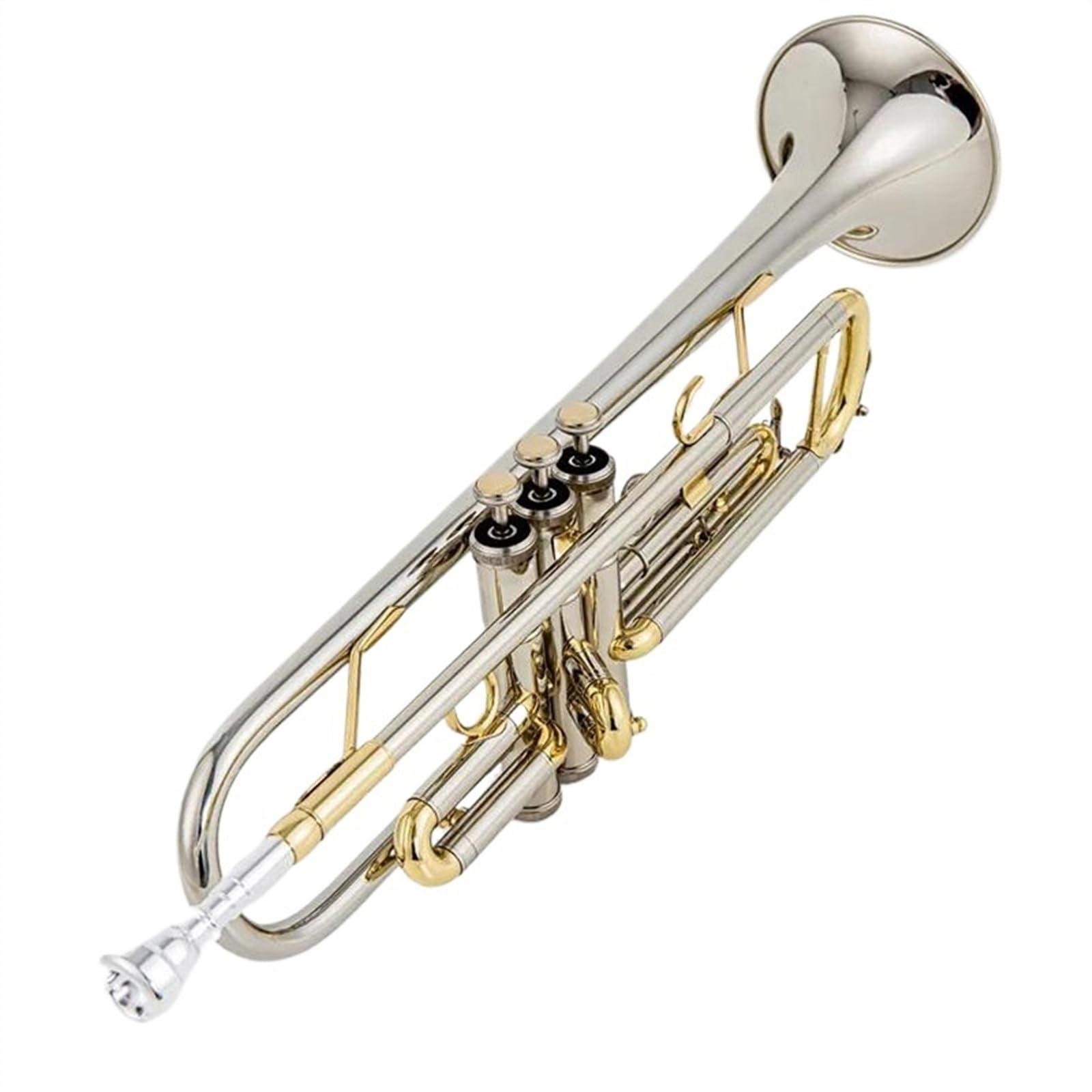 Trąbki Bb Trumpet B Flat Mosiądz Srebrny Pozłacany Profesjonalny Instrument Muzyczny Trąbka Z Skórzanym Etui Zestaw Trumpe