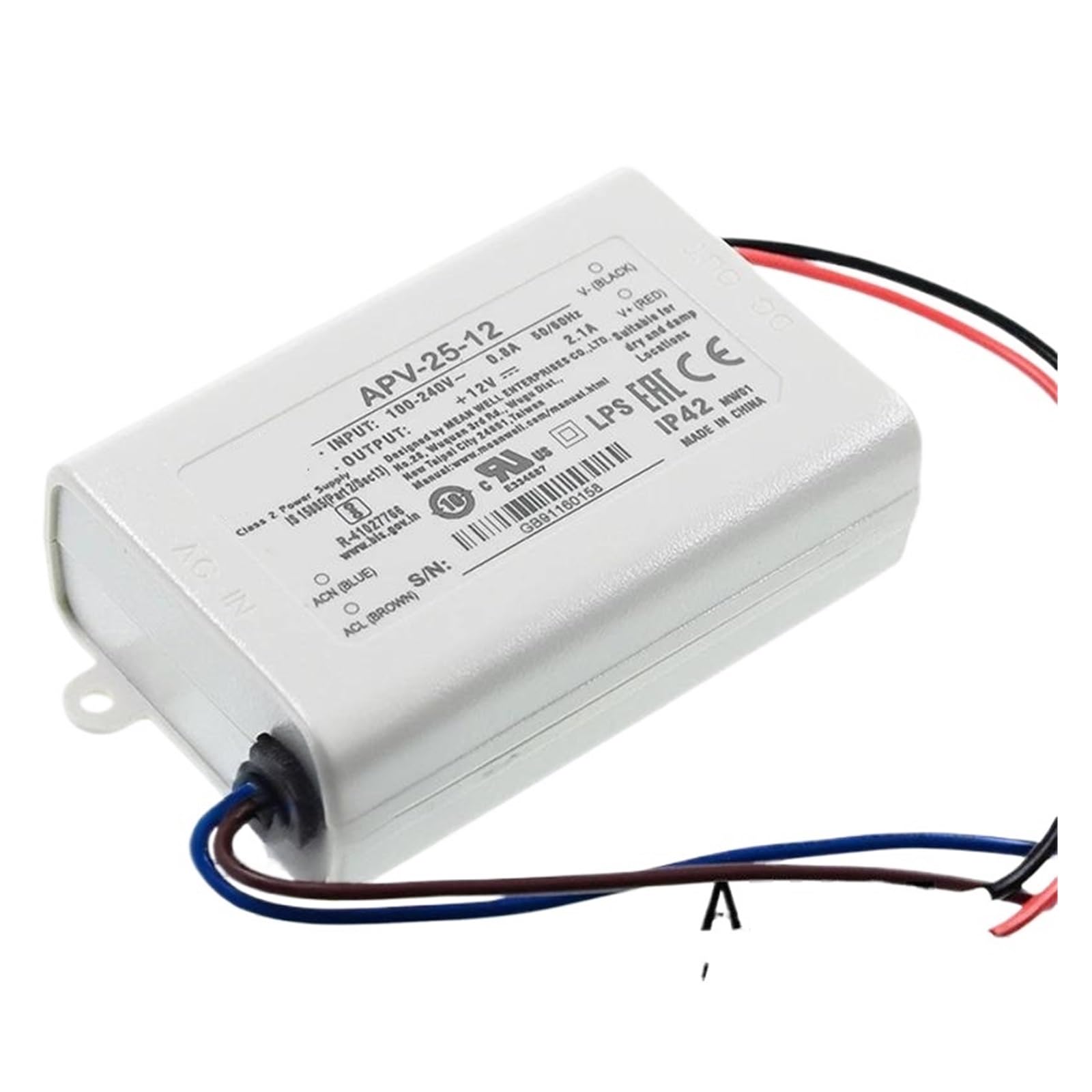 Alimentation APV-25-12 transformateur 12V pour ruban LED de cuisine et éclairage salon