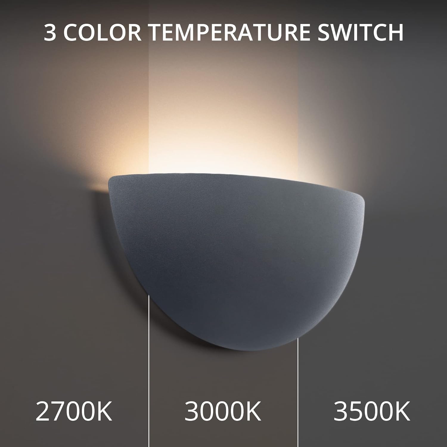 WAC Lighting dweLED, Collette 10in LED Wall Sconce 3-CCT 2700K-3000K-3500K Set to 3000K in Black