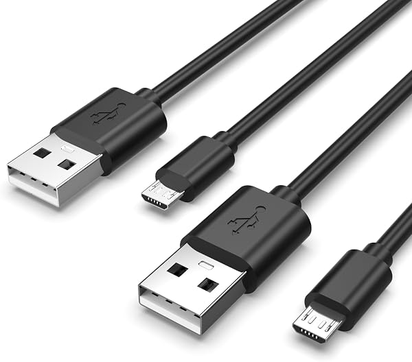 Superer 2 Pack 10 ft Micro USB Charger Cable Fit for PS4 Controller, Xbox One X S, Kindle Paperwhite, Amazon Fire Tablet, Roku Streaming Stick Express Premiere+, Android Phone Data Sync Power Cord - 1